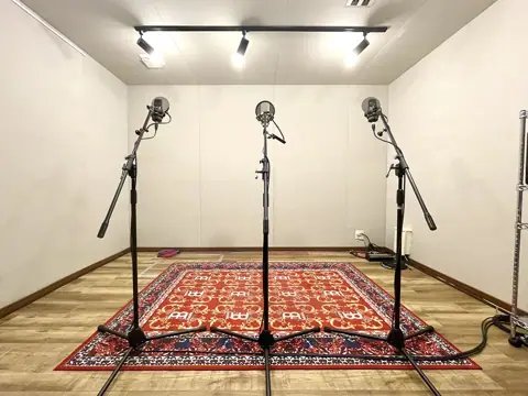 Crunch Studio（マイクスタンドが並ぶ録音ブース）